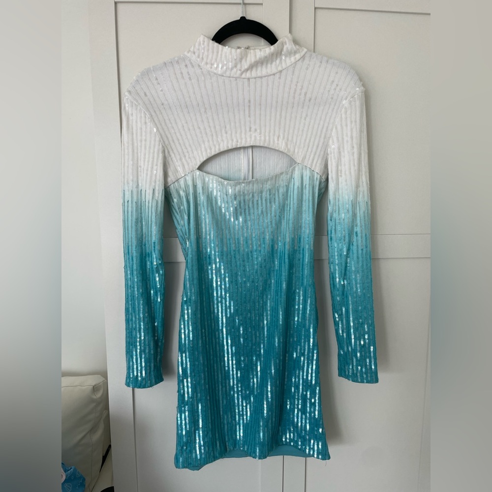 Retrofete Long Sleeve Sequin Dress